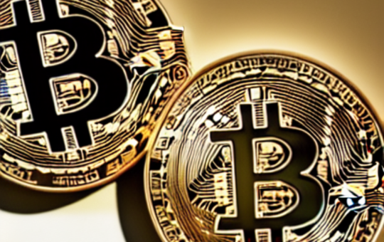 Photo of two bitcoin coins. Bitcoin has surged 20% recently